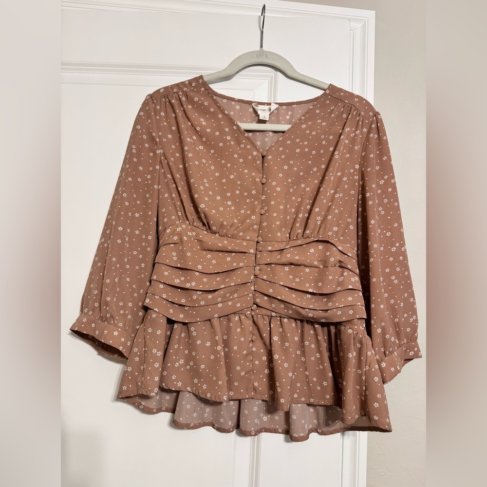 Orange Creek Mauve Floral Blouse
